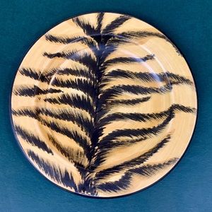 1996 Vintage Laurie Gates Safari Animal Print Tiger Salad Plate